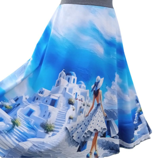 Dámská půlkolová sukně z úpletu Santorini, vel. S/L